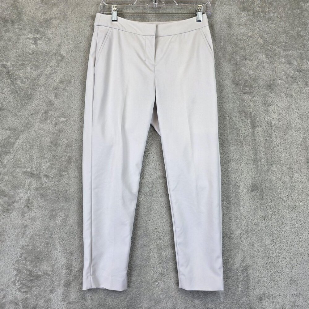 Giordano Pants Womens 24 Light Gray Ankle Slim Fit Dress Trousers Work Office